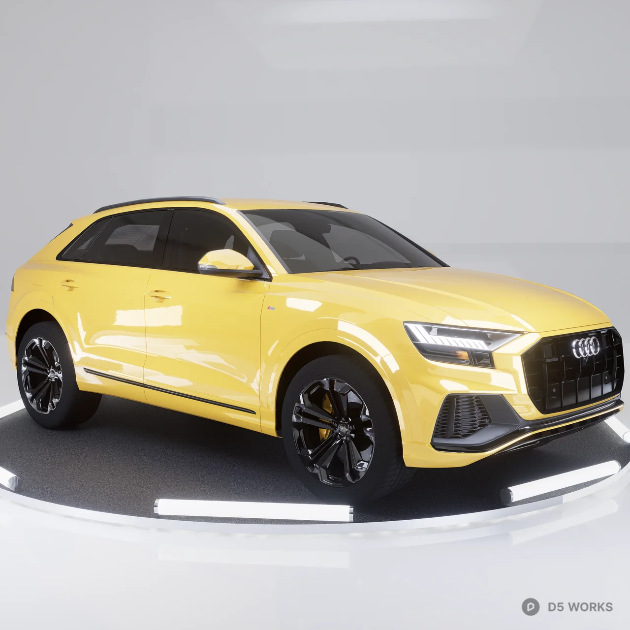 Yellow Sport Utility Vehicle 3d model - Image 1