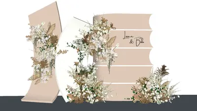Wedding Floral Arch Setup 3d model