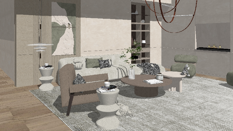 Minimalist Sofa & Side Table Set