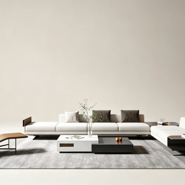 Modern Minimalist Modular Sofa and Lounge Set 3d model