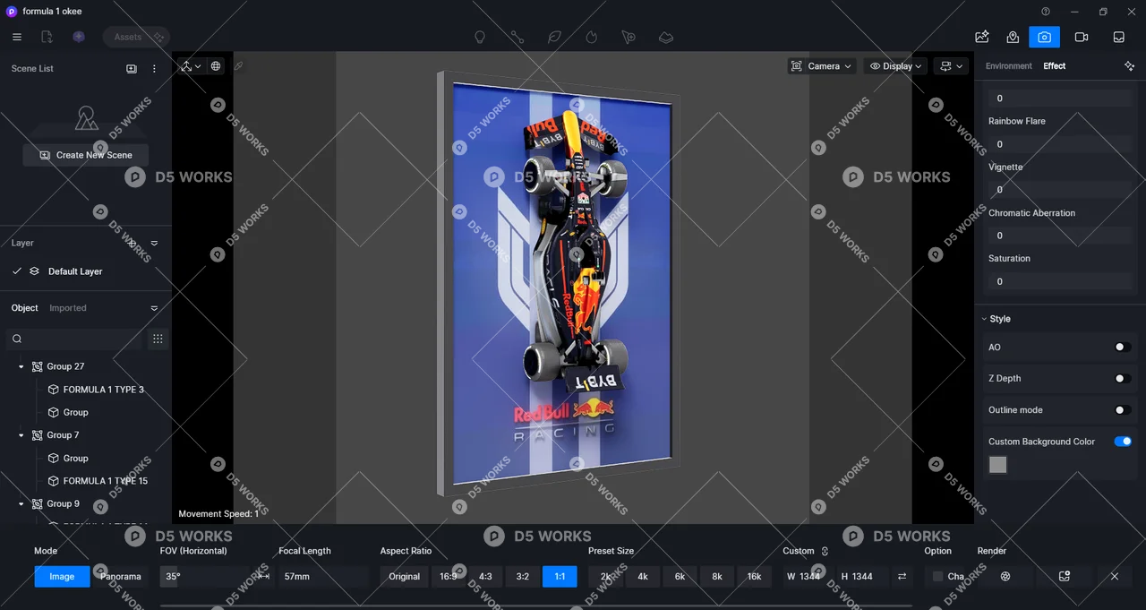 Racing Car Photo Frame Decoration Model 3d model thumbnail 2