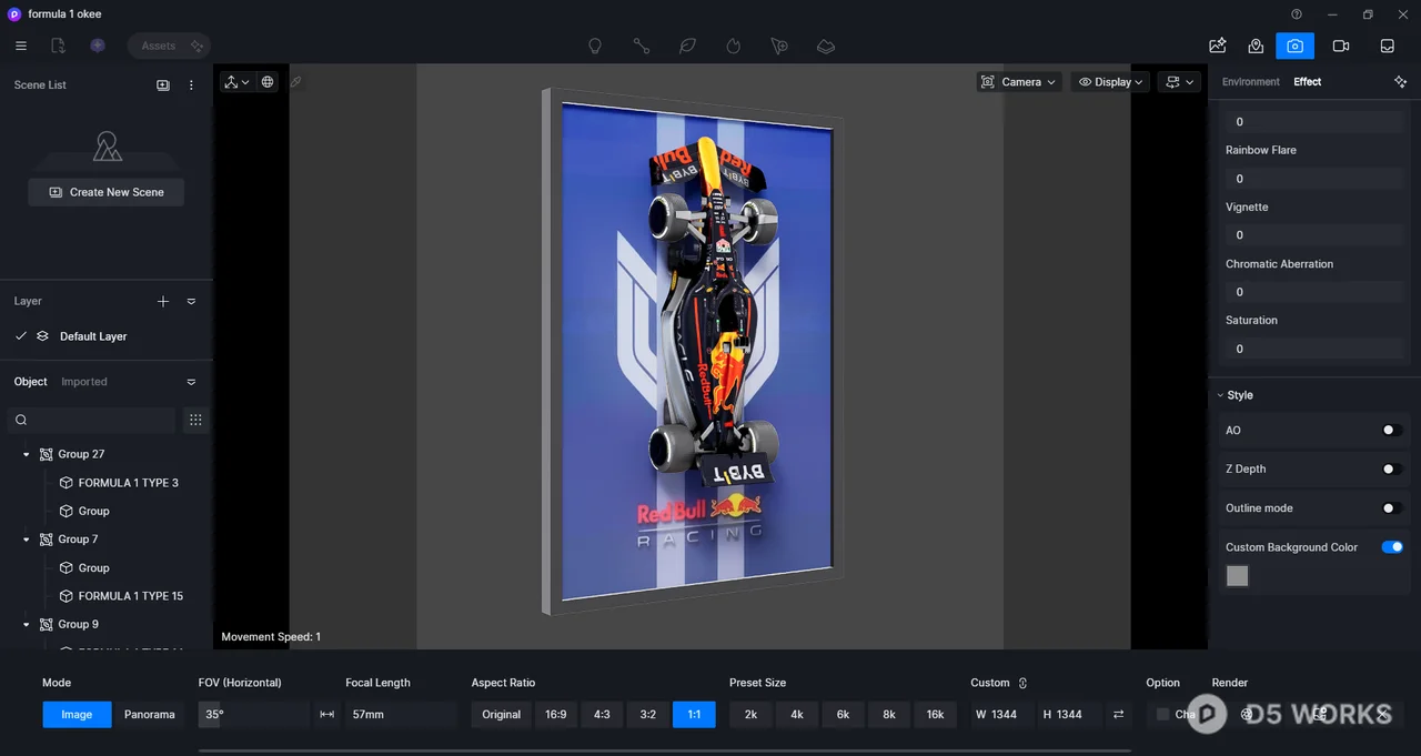 Racing Car Photo Frame Decoration Model 3d model thumbnail 2