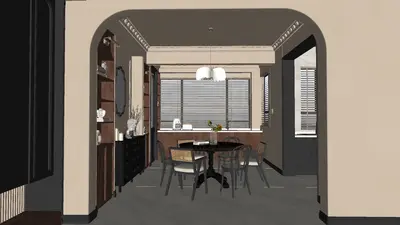 Retro Dining Room (Home) 3d model