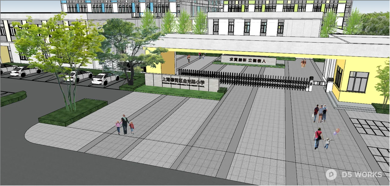 School Campus With Sports Facilities 3d model thumbnail 3