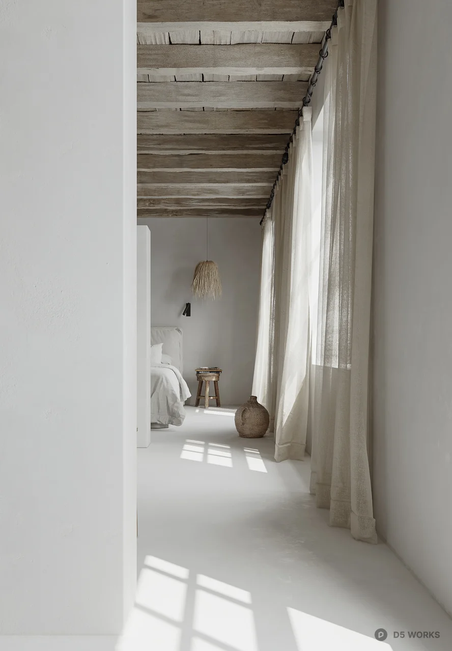 Minimalist Japanese Style Guest Room 3d model thumbnail 2