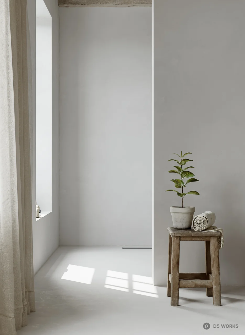 Minimalist Japanese Style Guest Room 3d model thumbnail 4