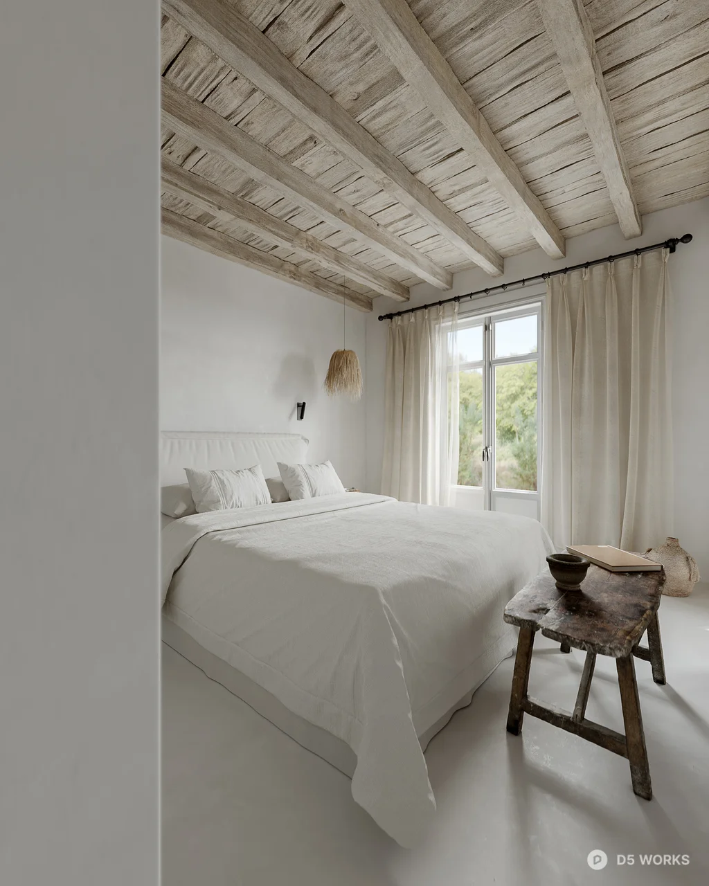 Minimalist Japanese Style Guest Room 3d model - Image 1