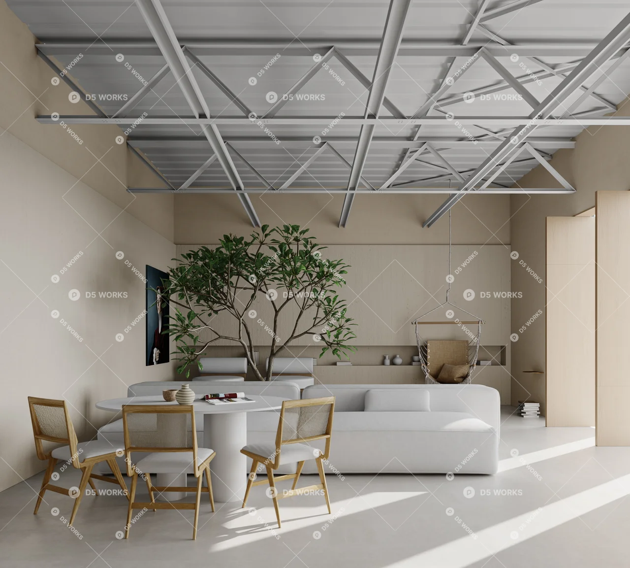 Modern BnB Bedroom 3d model thumbnail 6