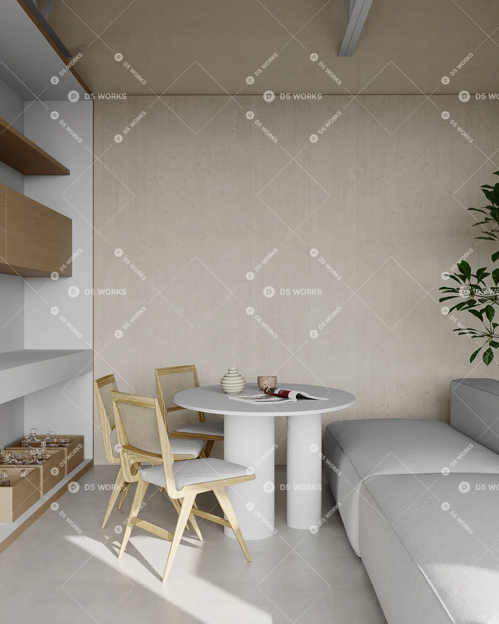 Modern BnB Bedroom 3d model thumbnail 5