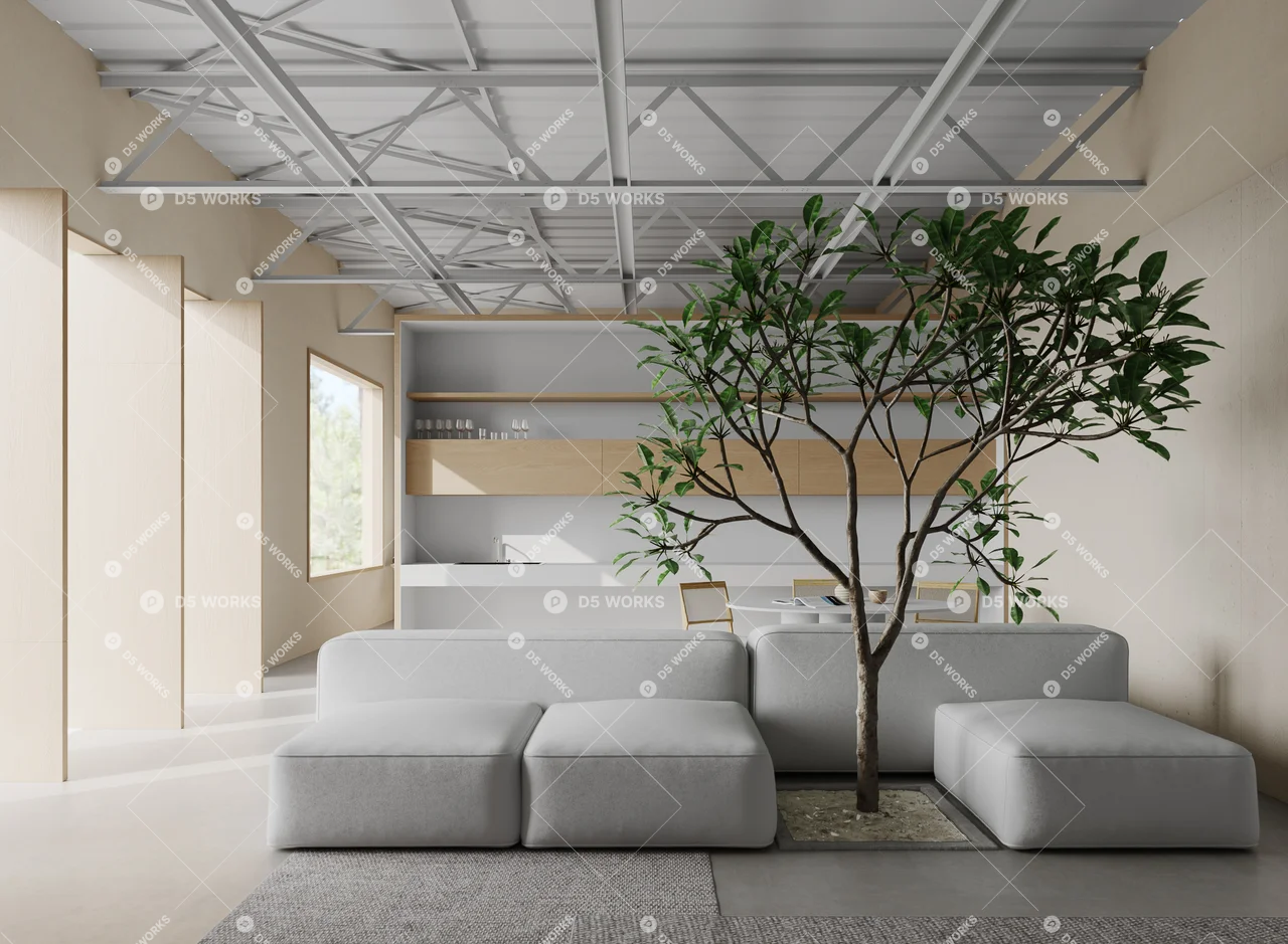 Modern BnB Bedroom 3d model thumbnail 7