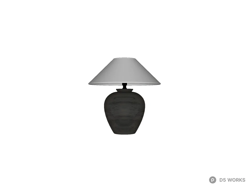 Rustic Ceramic Table Lamp with Conical Shade 3d model thumbnail 2