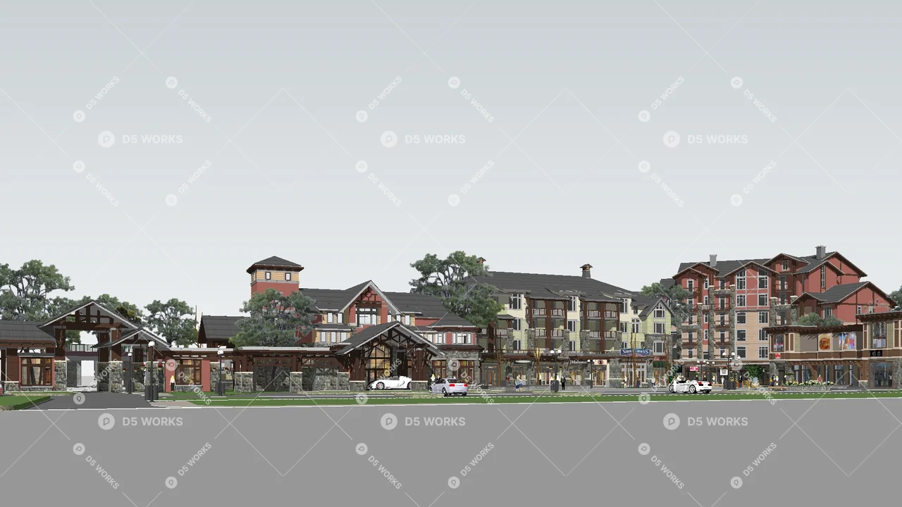 Commercial Landscape 3d model thumbnail 2