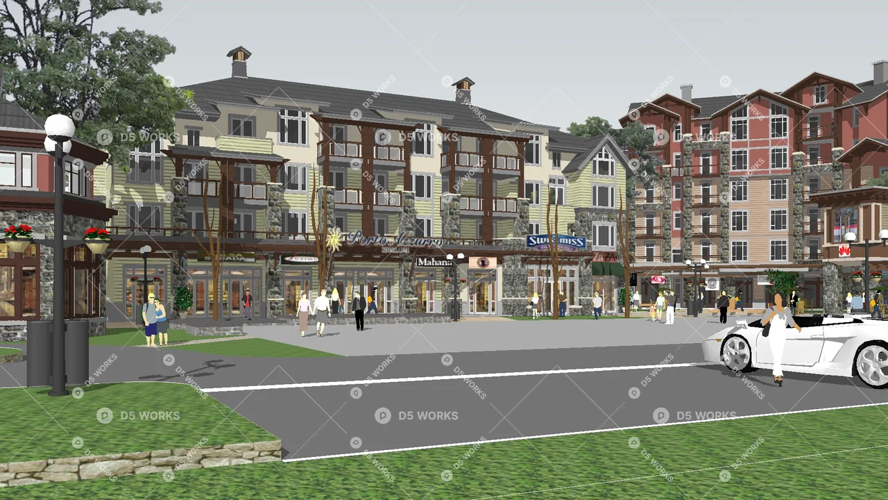 Commercial Landscape 3d model thumbnail 4