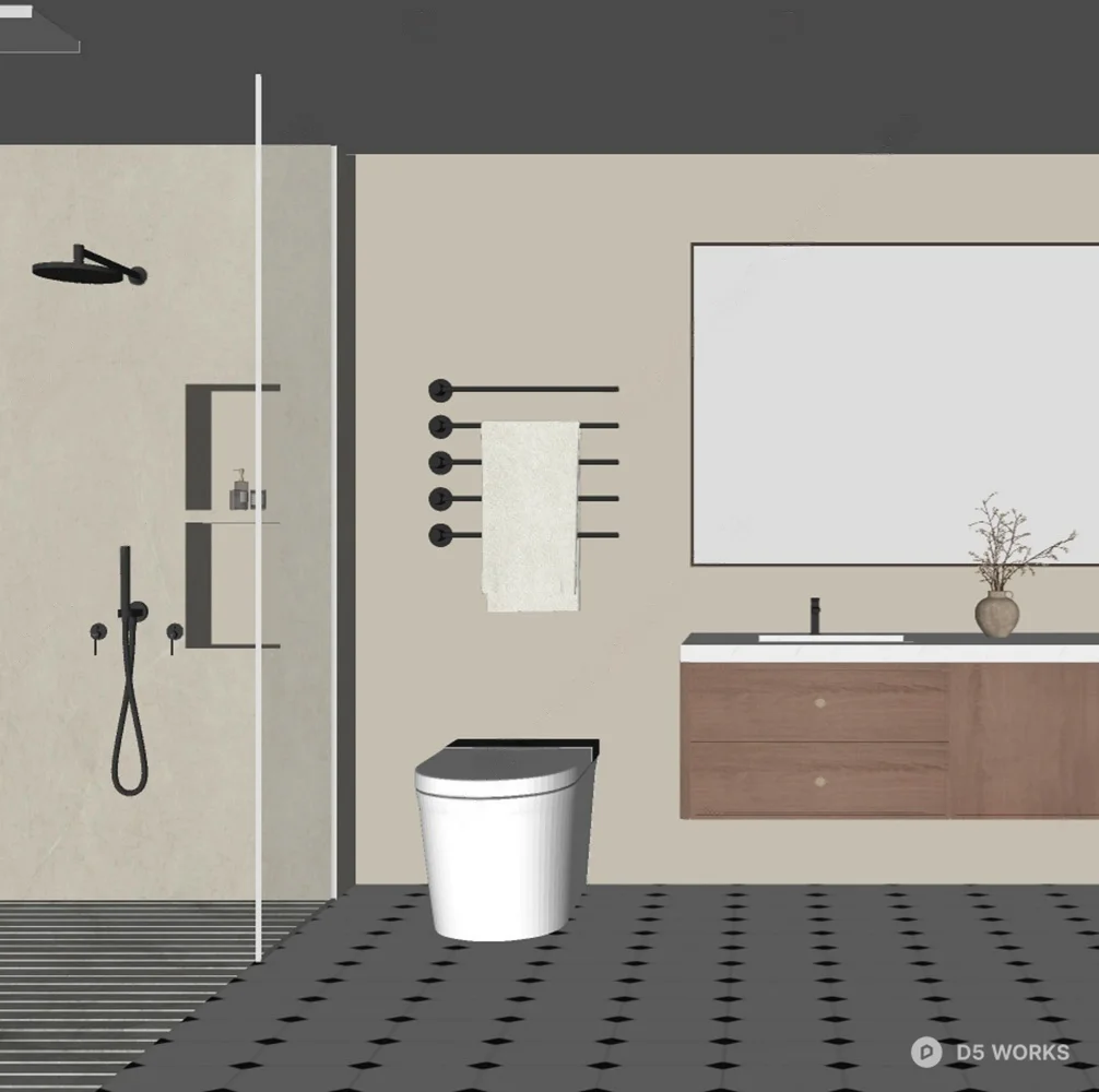Modern Minimalist Bathroom 3d model thumbnail 2