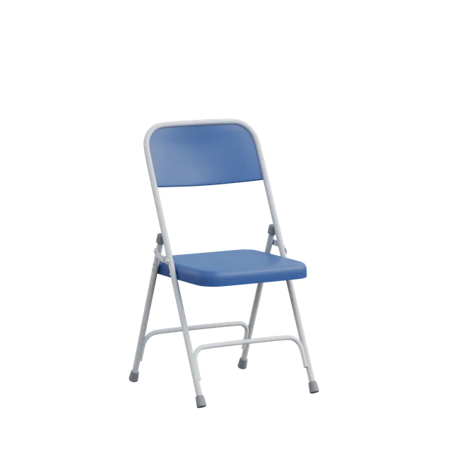 Classic Blue Metal Folding Chair 3d model