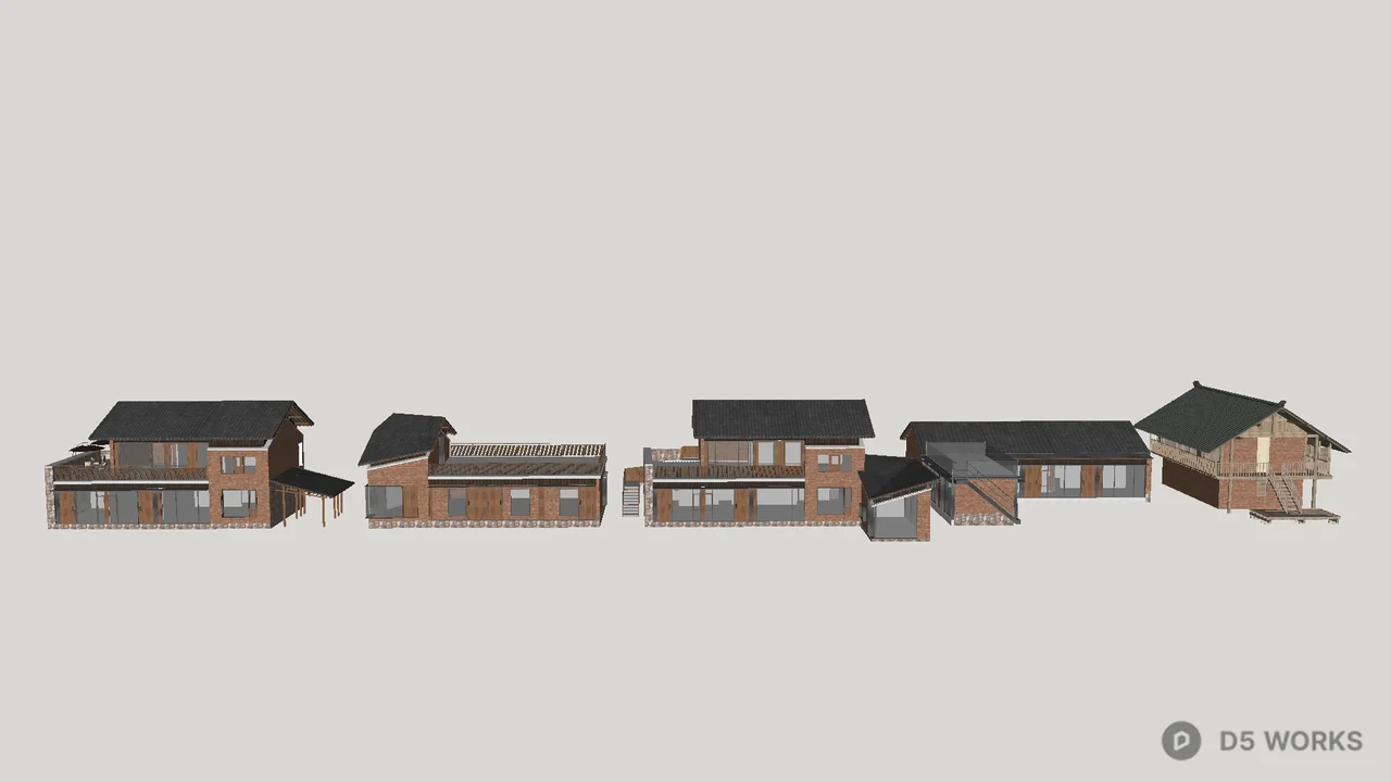Rustic Style Guesthouse Building 3d model - Image 1