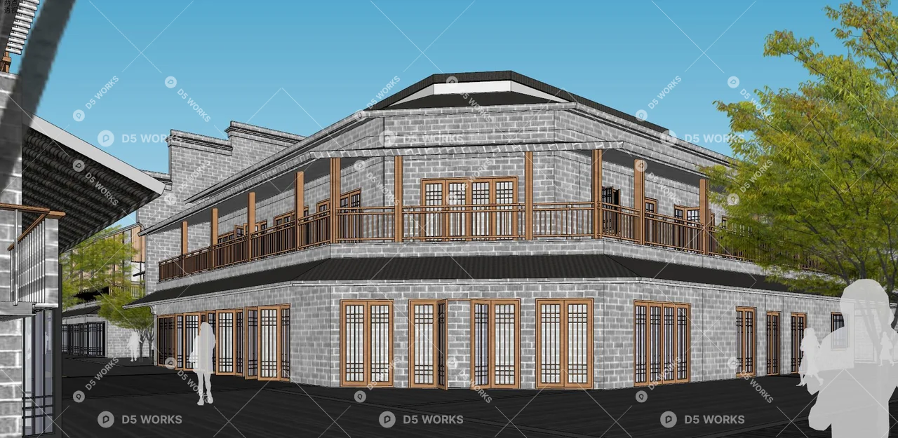 Commercial Landscape 3d model thumbnail 4