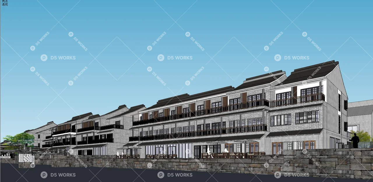 Commercial Landscape 3d model thumbnail 2