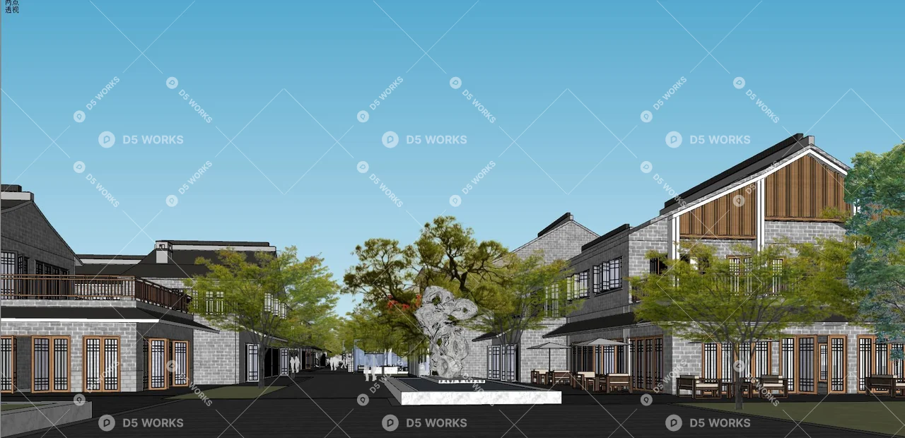 Commercial Landscape 3d model thumbnail 3