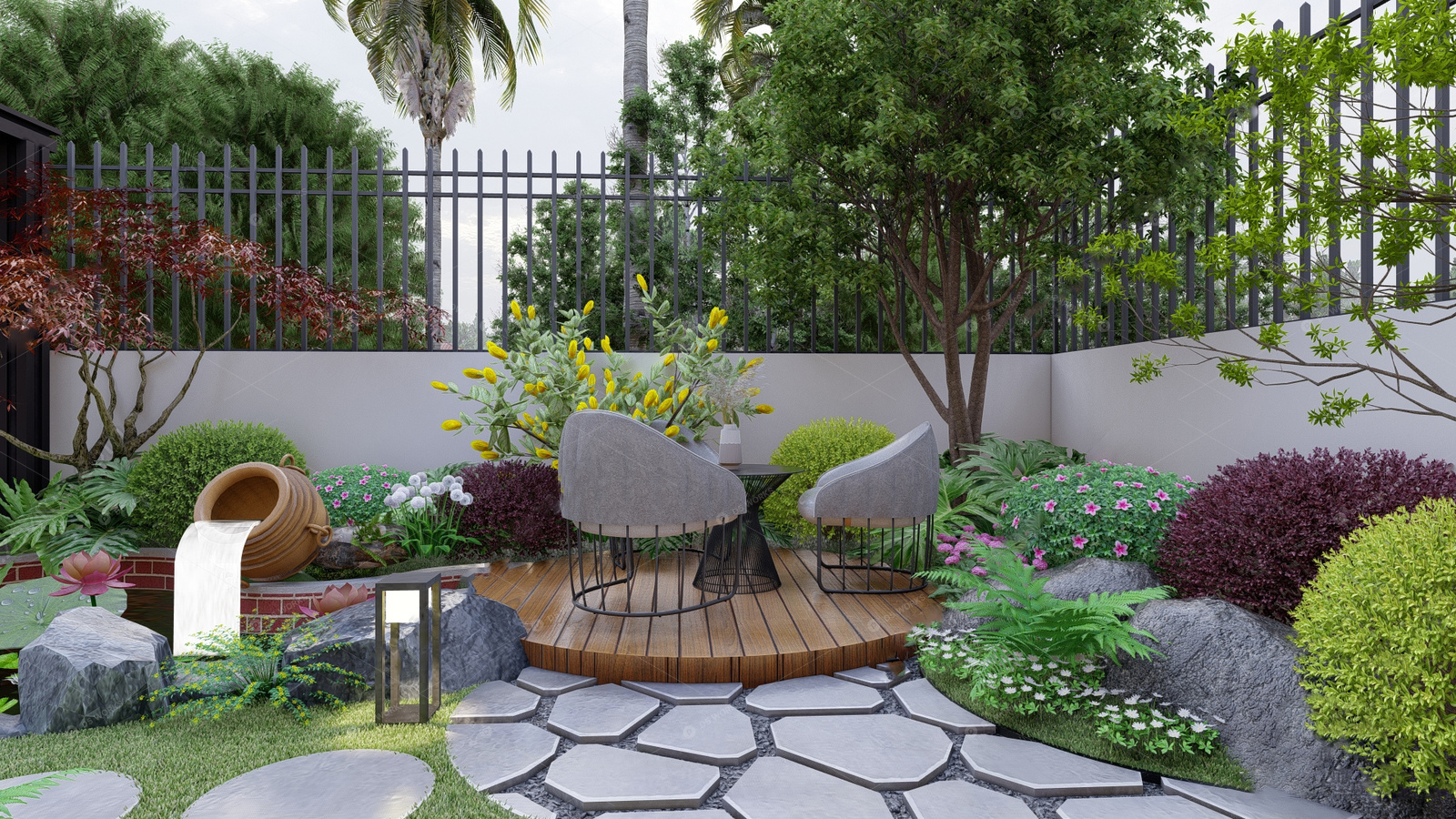Courtyard Landscape 3D Models 3
