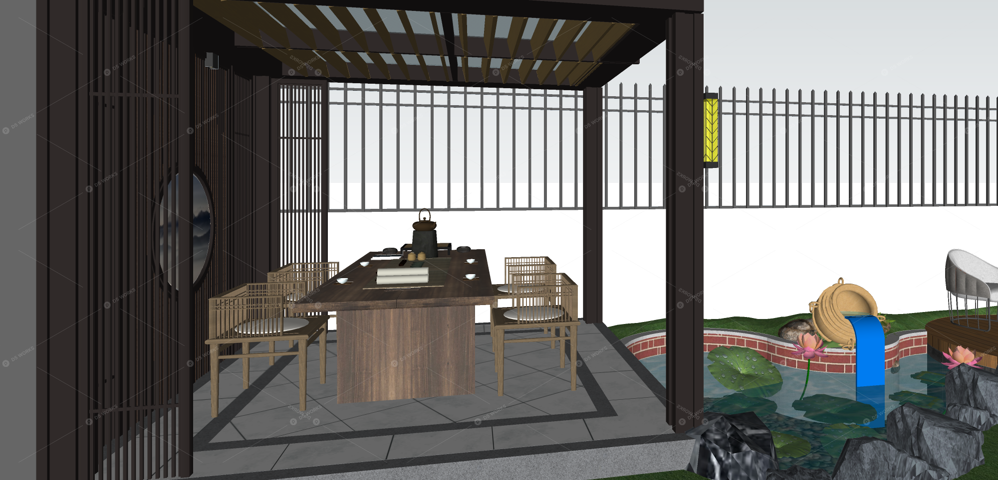 Courtyard Landscape 3D Models 4