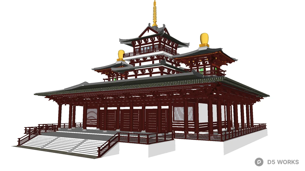 Traditional Chinese Temple Architecture 3d model - Image 1