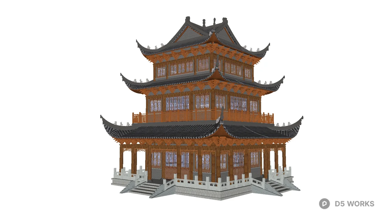 Traditional Chinese Pagoda 3d model - Image 1