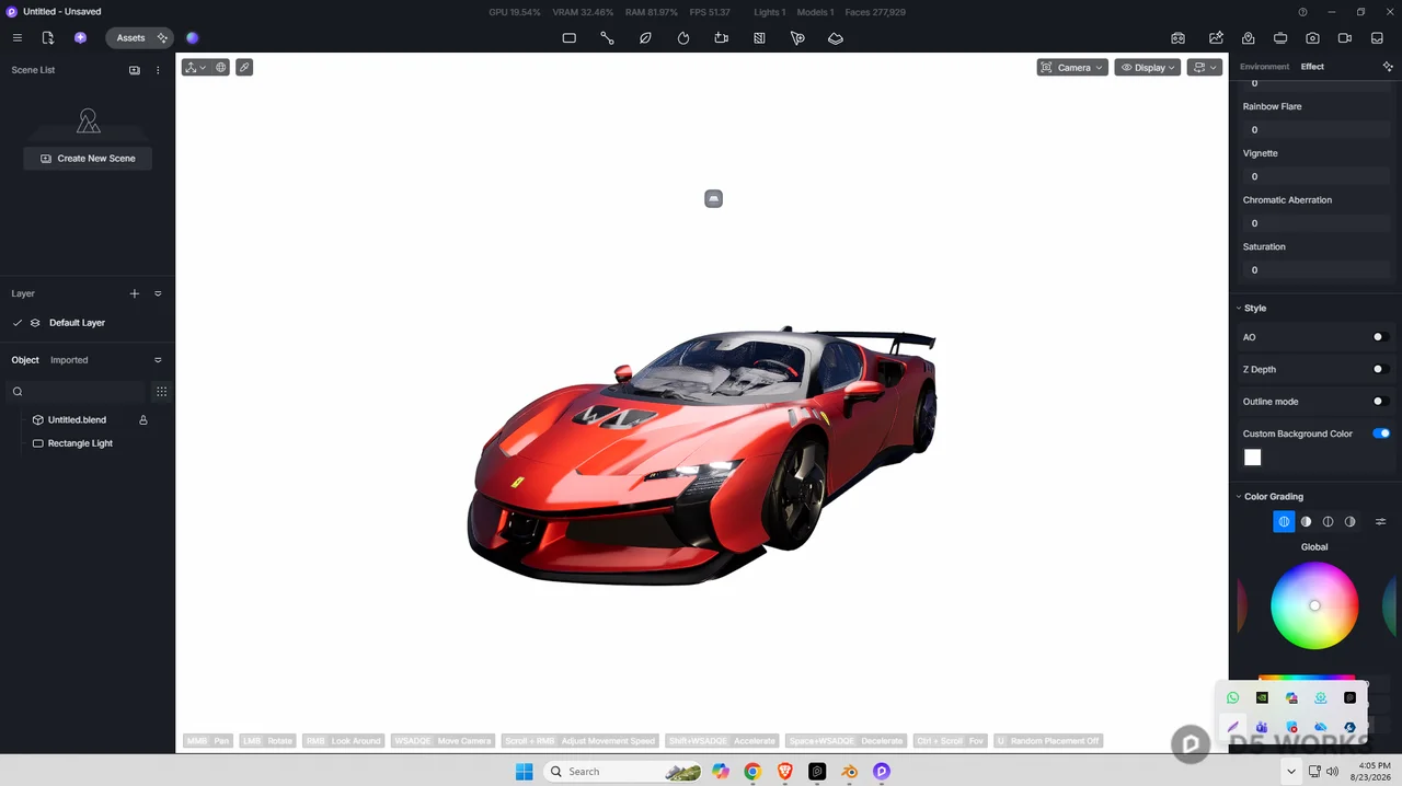 High-Performance Red Modern Supercar Ferrari SF90 3d model thumbnail 3