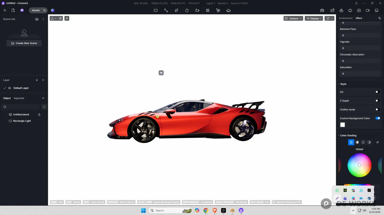 High-Performance Red Modern Supercar Ferrari SF90 3d model thumbnail 2
