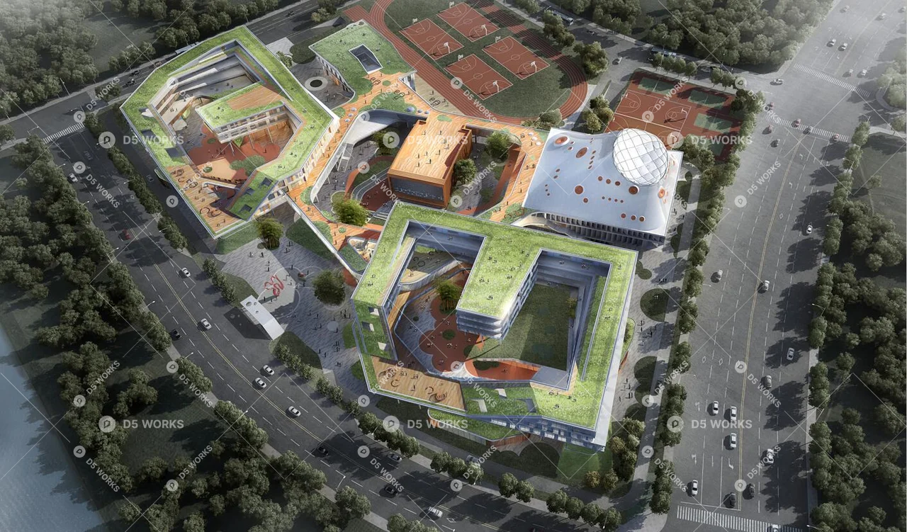 School Building 3d model thumbnail 2