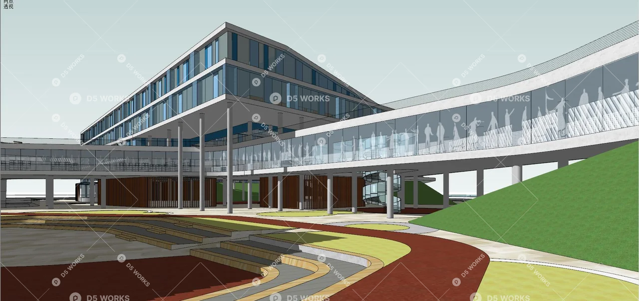 School Building 3d model thumbnail 7