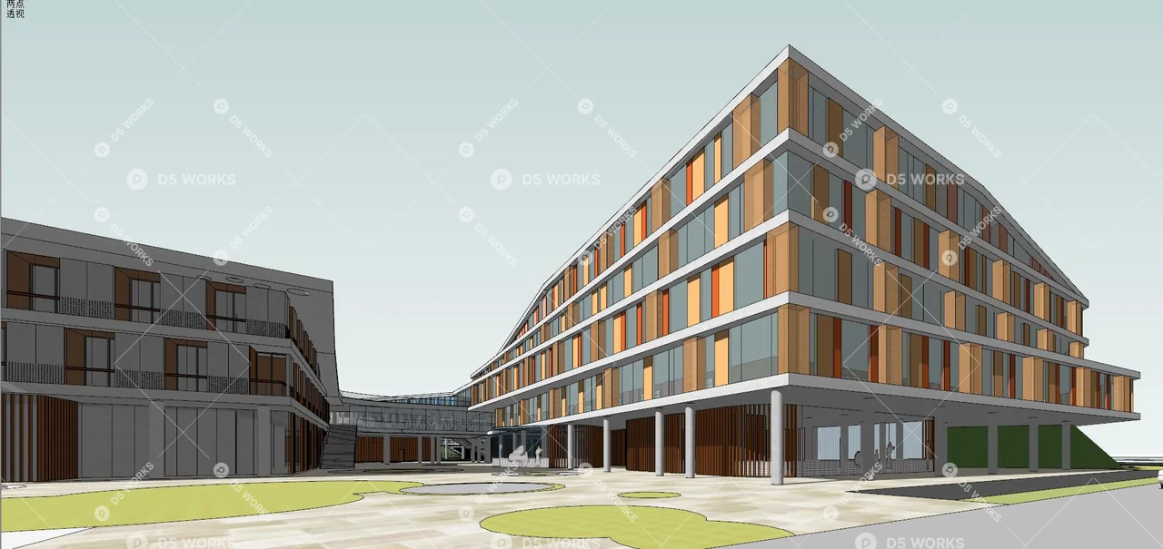 School Building 3d model thumbnail 3