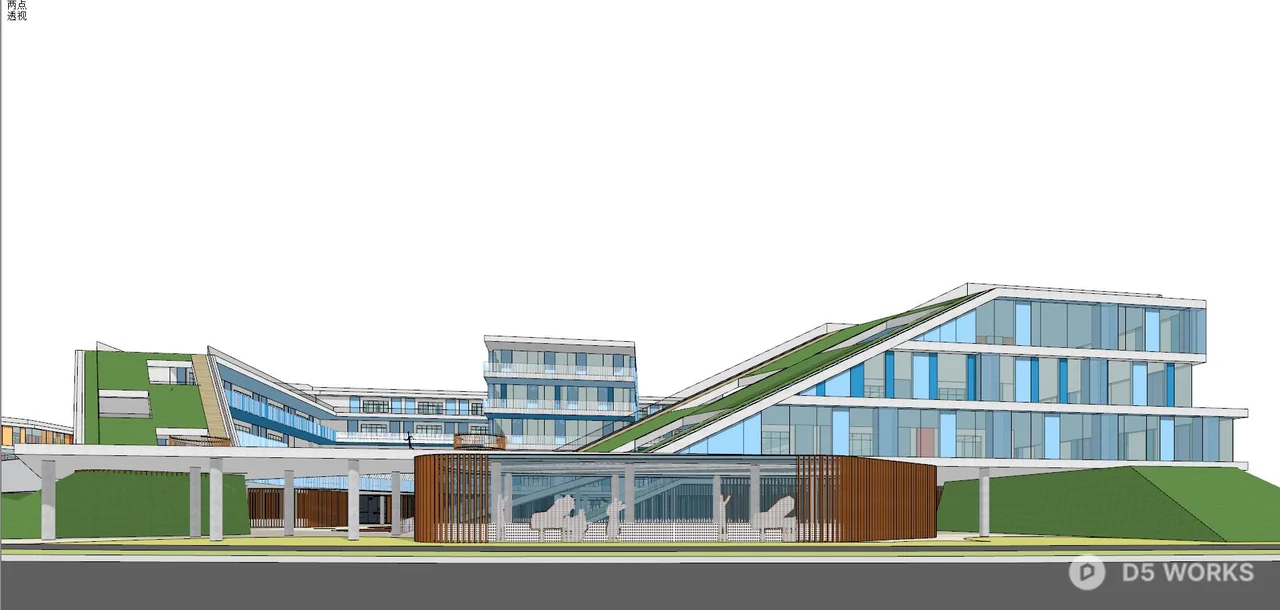 Modern Campus Landscape With Green Corridors 3d model thumbnail 8