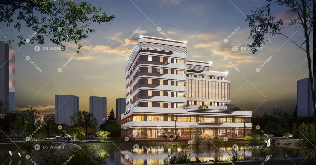 Office Buildings 3d model thumbnail 2