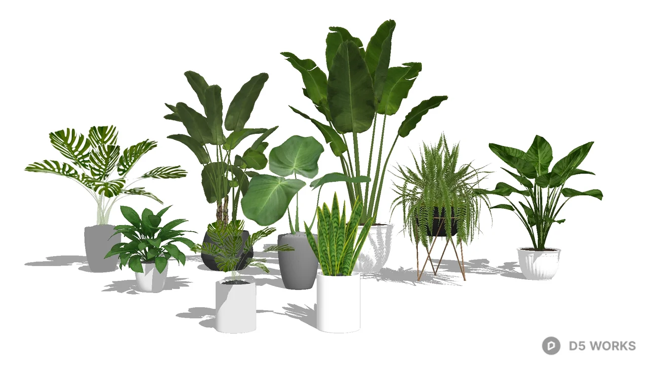 Modern Potted Plants Collection 3d model - Image 1