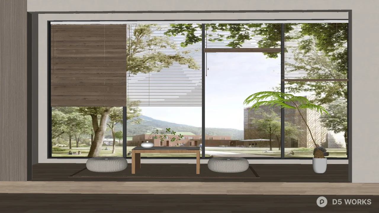 Minimalist Home Balcony with Indoor Greenery 3d model - Image 1