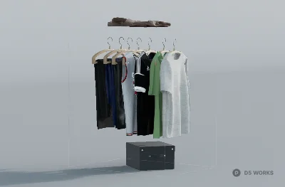 Minimalist Clothing Display 3d model - Image 1