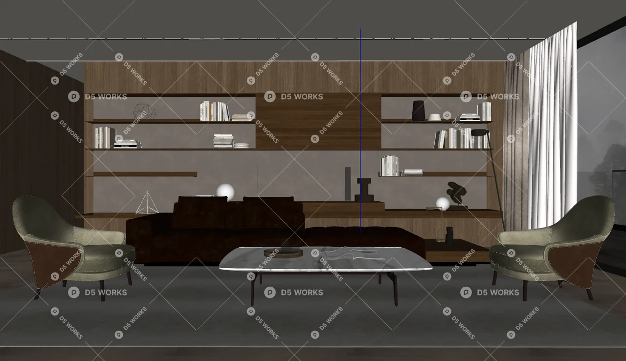 Italian Home Living Room 3d model thumbnail 2