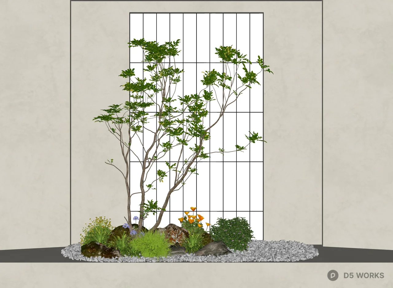 Minimalist Indoor Bonsai Display 3d model thumbnail 2