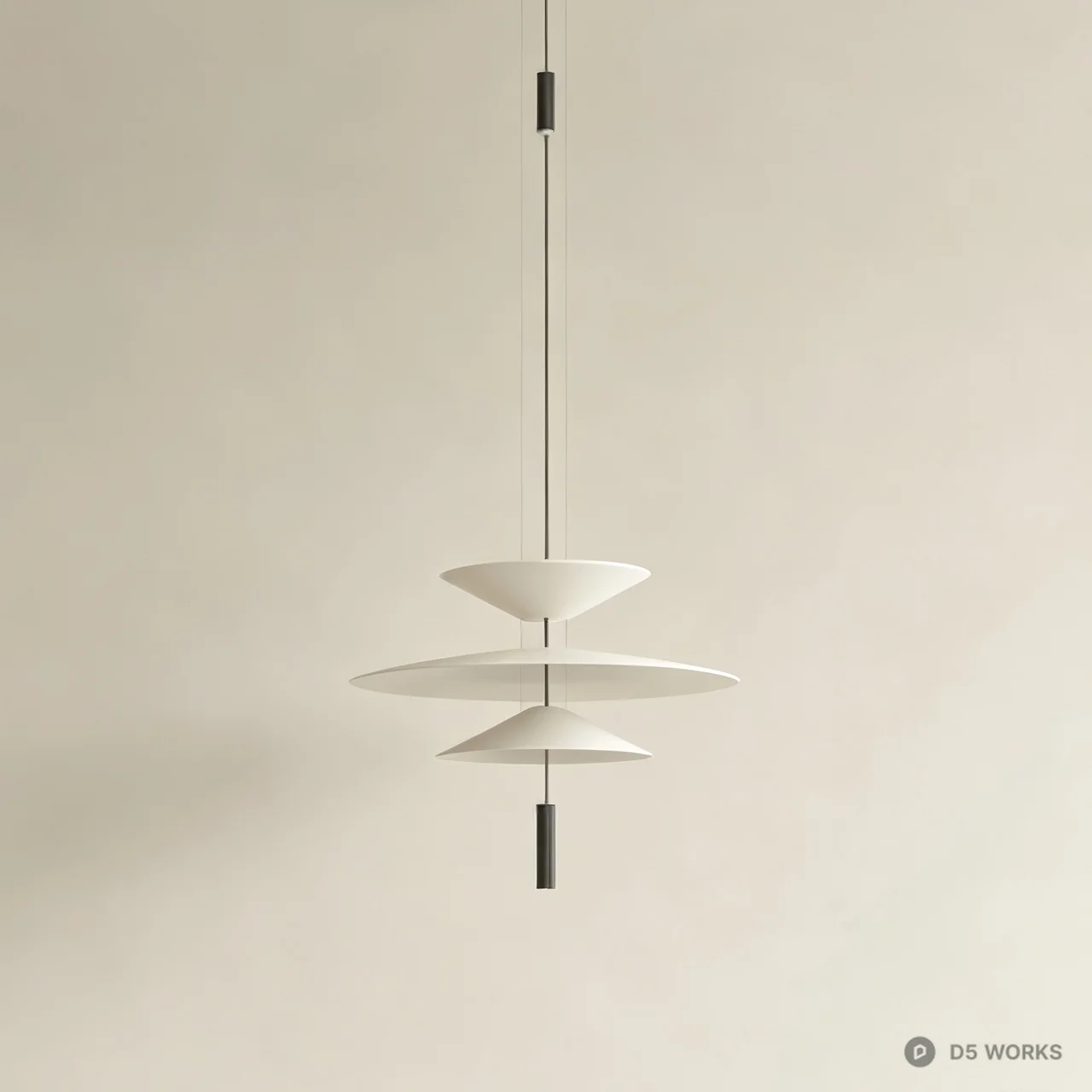 Minimalist Multi-Tier Disc Pendant Light 3d model - Image 1