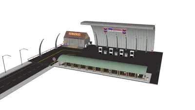 Modern Gas Station