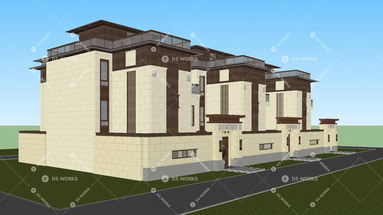 Townhouse 3d model thumbnail 4