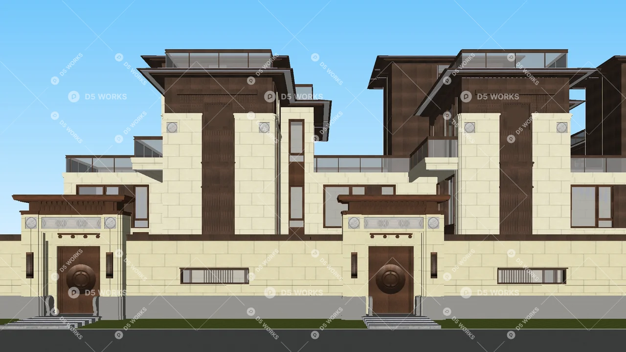 Townhouse 3d model thumbnail 3