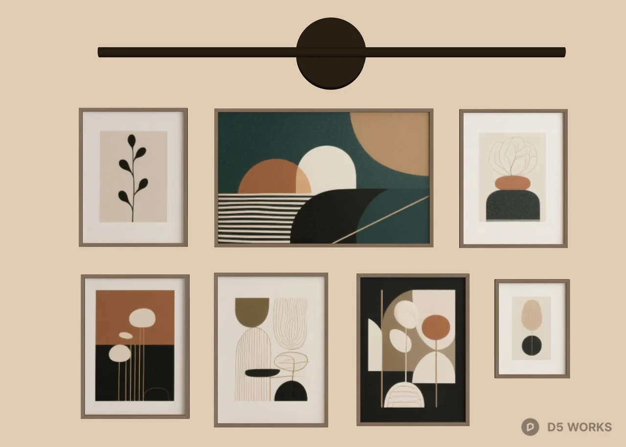 Abstract Geometric Wall Art Set 3d model thumbnail 3