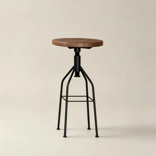 Industrial Adjustable Swivel Bar Stool 3d model