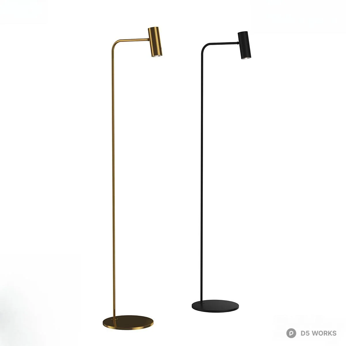 Minimalist Metal Floor Lamp 3d model - Image 1