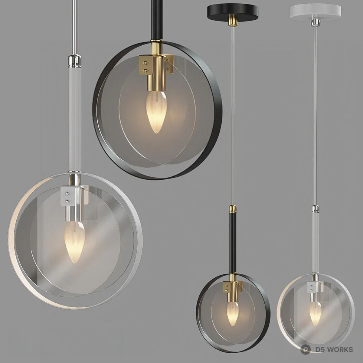 Minimalist Glass Pendant Light 3d model - Image 1
