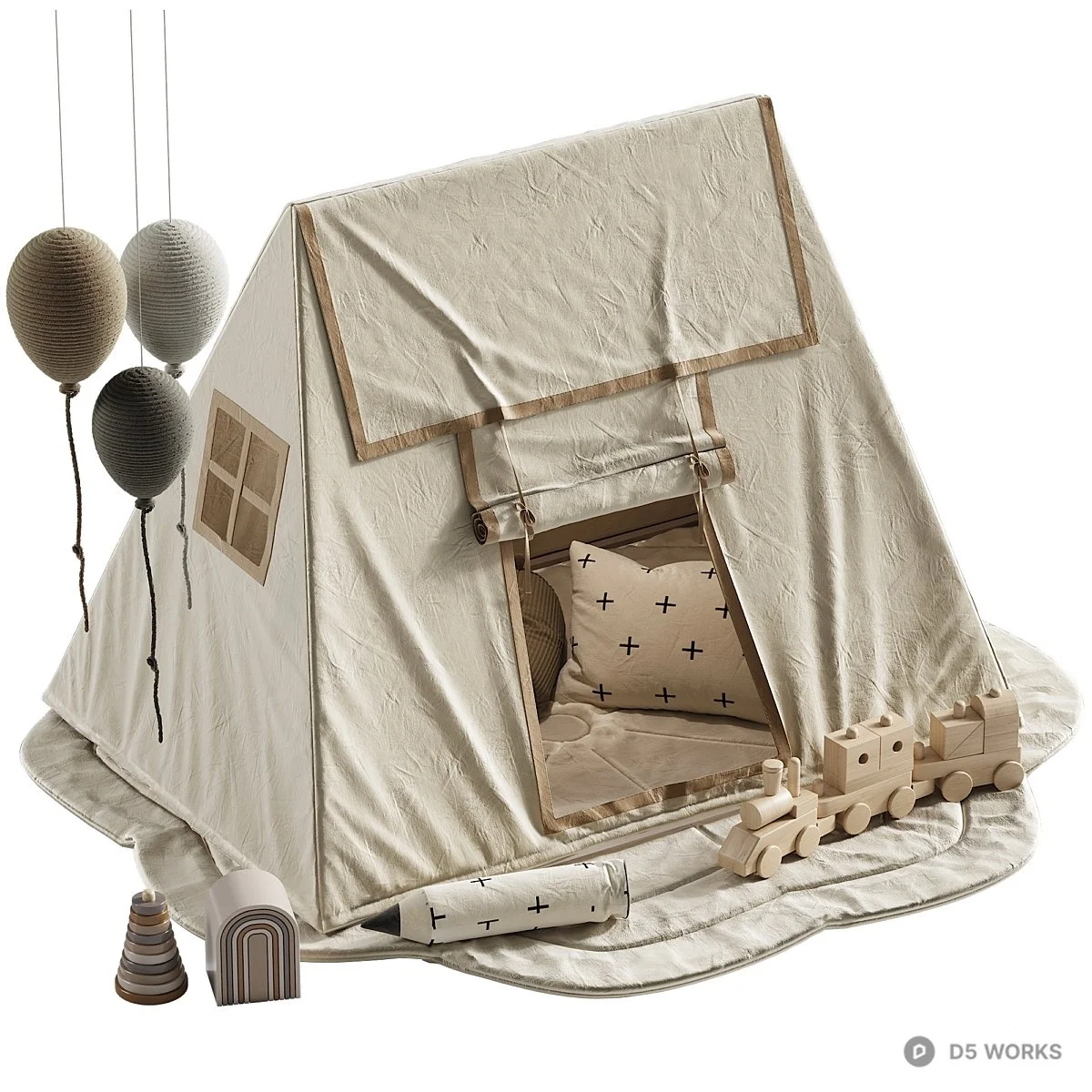 Children's Play Tent 3d model thumbnail 4