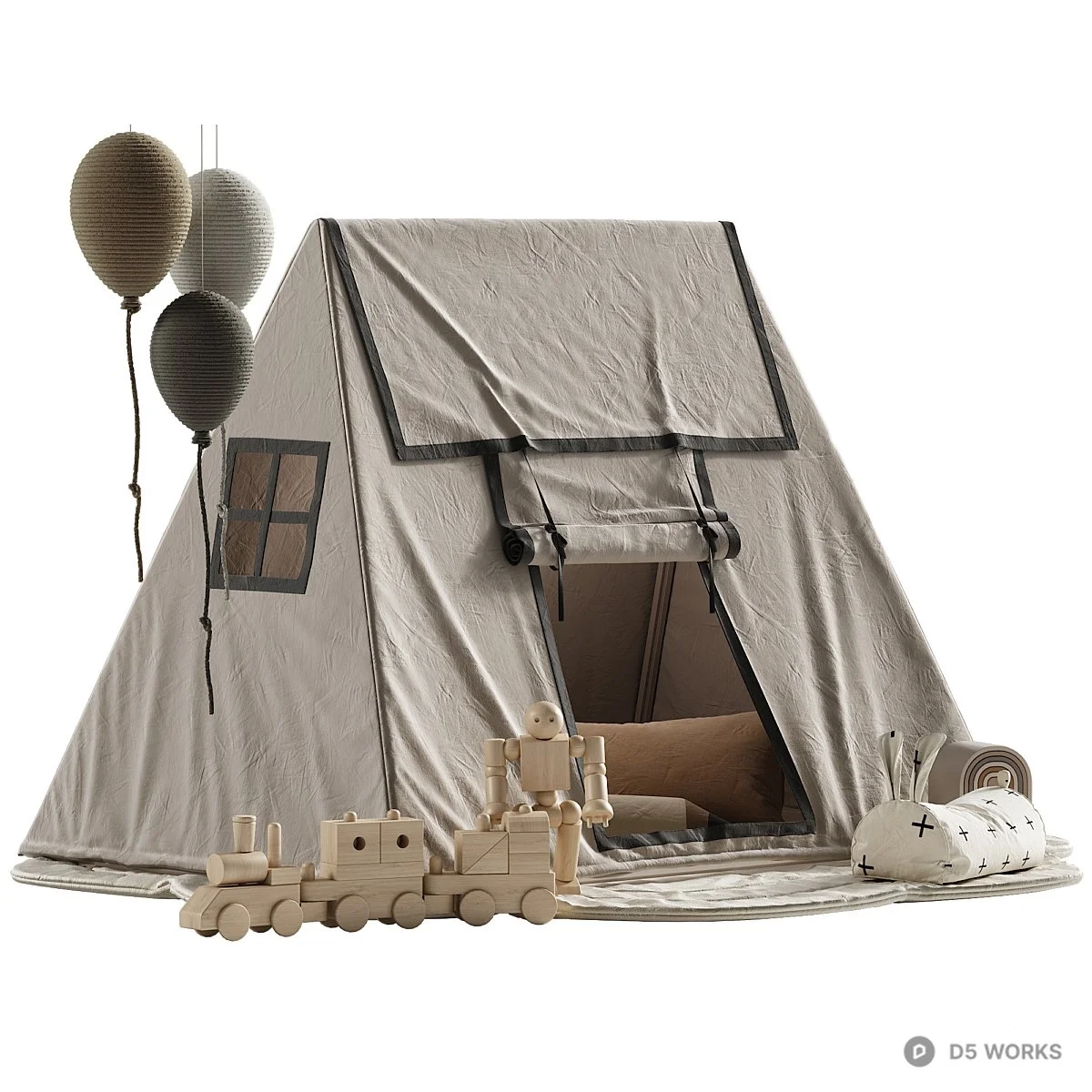 Children's Play Tent 3d model thumbnail 2