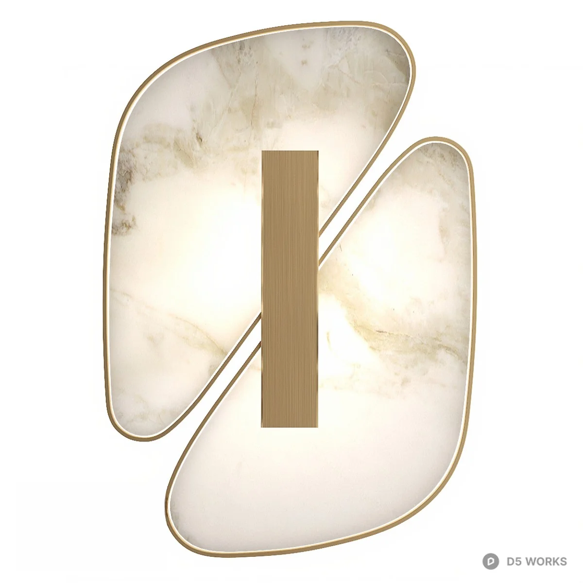 Marble Texture Wall Sconce 3d model - Image 1